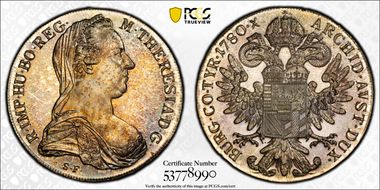 "1780"-S.F. Thaler Modern Restrike (1853-Present) MS68