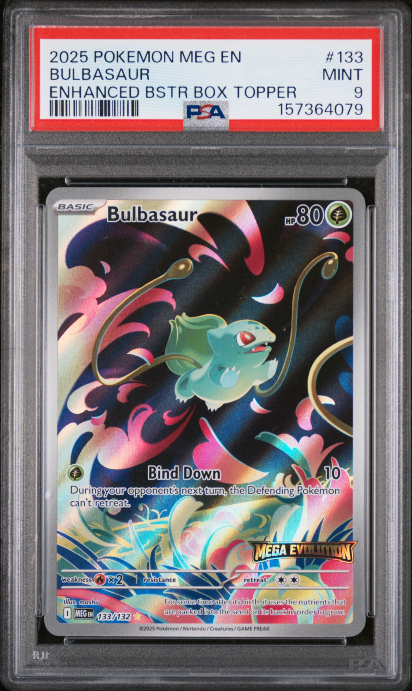 2025 #133 Bulbasaur PSA 9 Meg EN-Mega Evolution