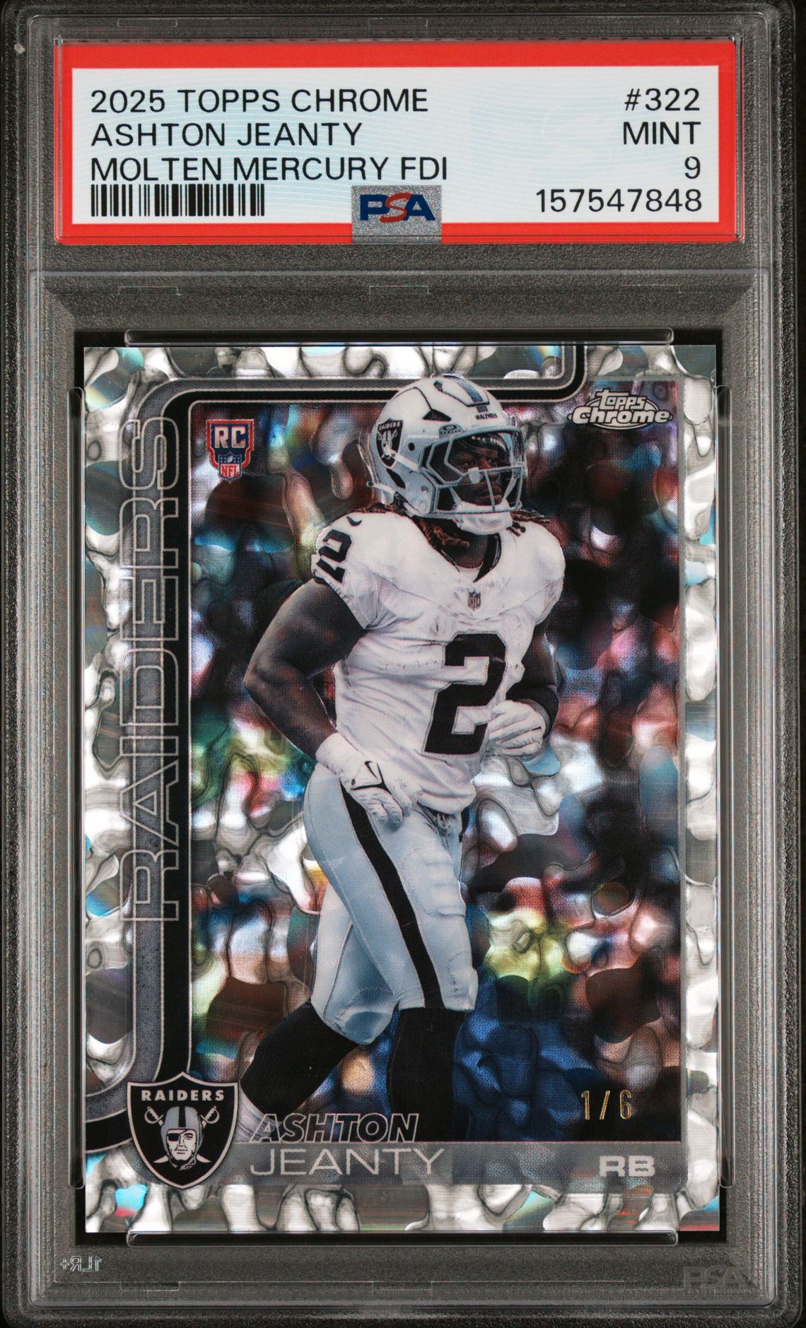 2025 Topps Chrome Ashton Jeanty #322 (Molten Mercury) Mint 9 front
