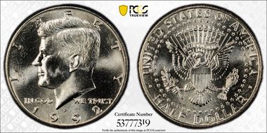 1992-P 50C MS65