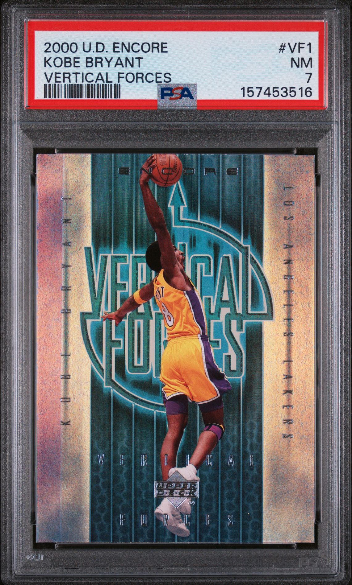 2000 Upper Deck Encore Vertical Forces Kobe Bryant #Vf1 (Vertical Forces) Nm 7 front