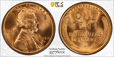 1942-D 1C MS65RD