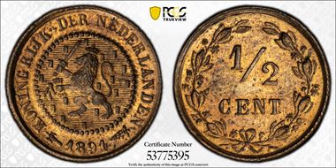 1891 1/2C MS64RB