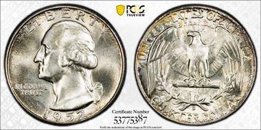 1952-D 25C MS67+ 