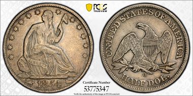 1854-O 50C Arrows VF30