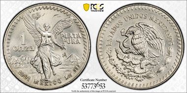 1991-Mo Onza Libertad Ag PLATA PURA N1