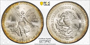 1987-Mo Onza Libertad Ag MS67