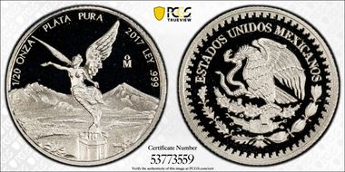 2017-Mo 1/20 oz Libertad Ag PR70DCAM