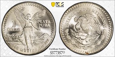 1985-Mo Onza Libertad Ag MS67