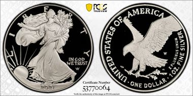 2021-W  $1 Silver Eagle - Type 2 PR70DCAM