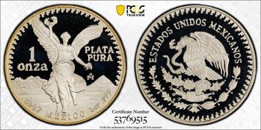 1987-Mo Onza Libertad Ag PR70DCAM