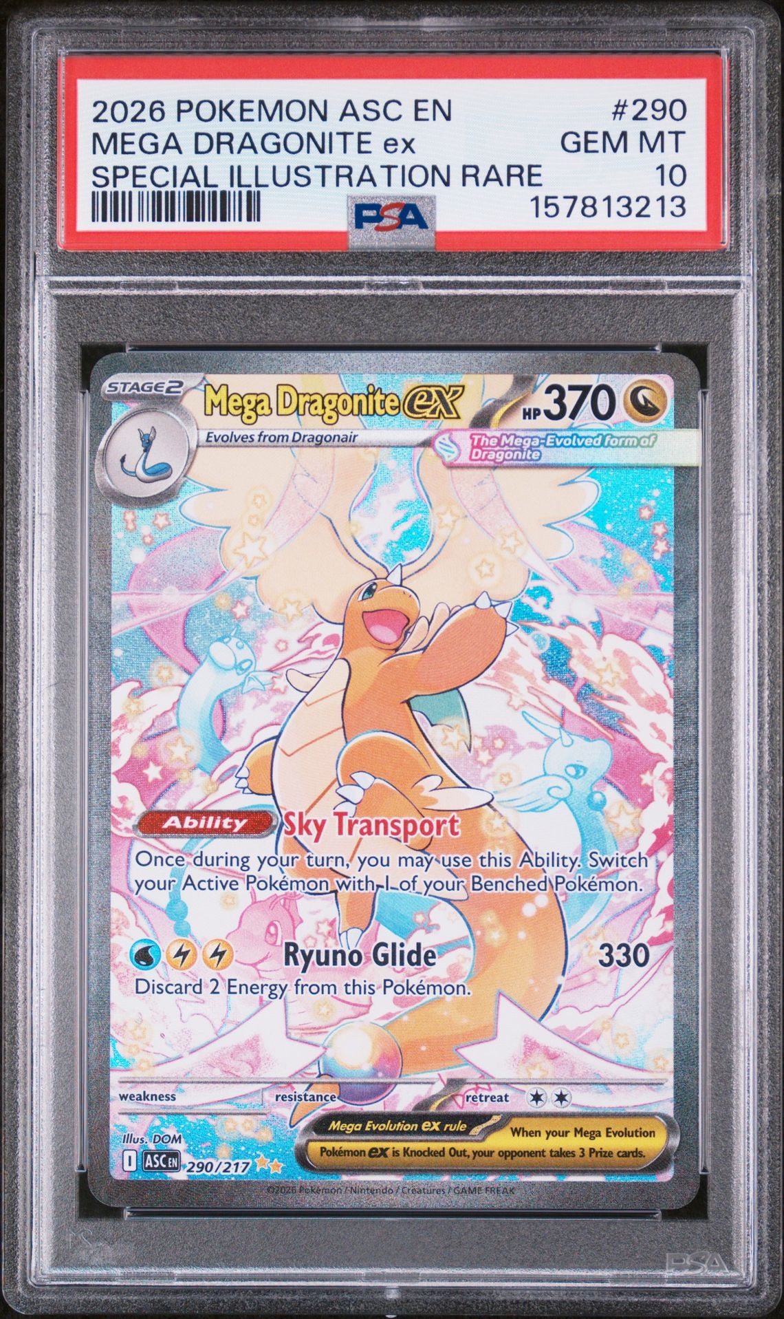 2026 Pokemon Asc En-Ascended Heroes Mega Dragonite Ex #290 (Special Illustration Rare) Gem Mt 10 front