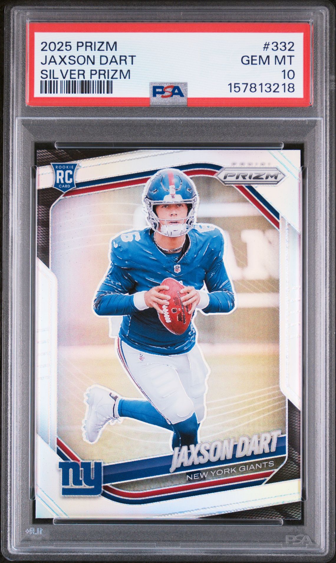 2025 Panini Prizm Jaxson Dart #332 (Silver Prizm) Gem Mt 10 front
