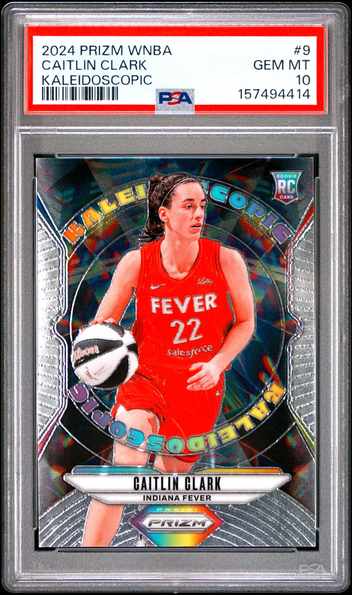 2024 Panini Prizm Wnba Kaleidoscopic Caitlin Clark #9 Gem Mt 10 front view - PSA graded GEM MT 10