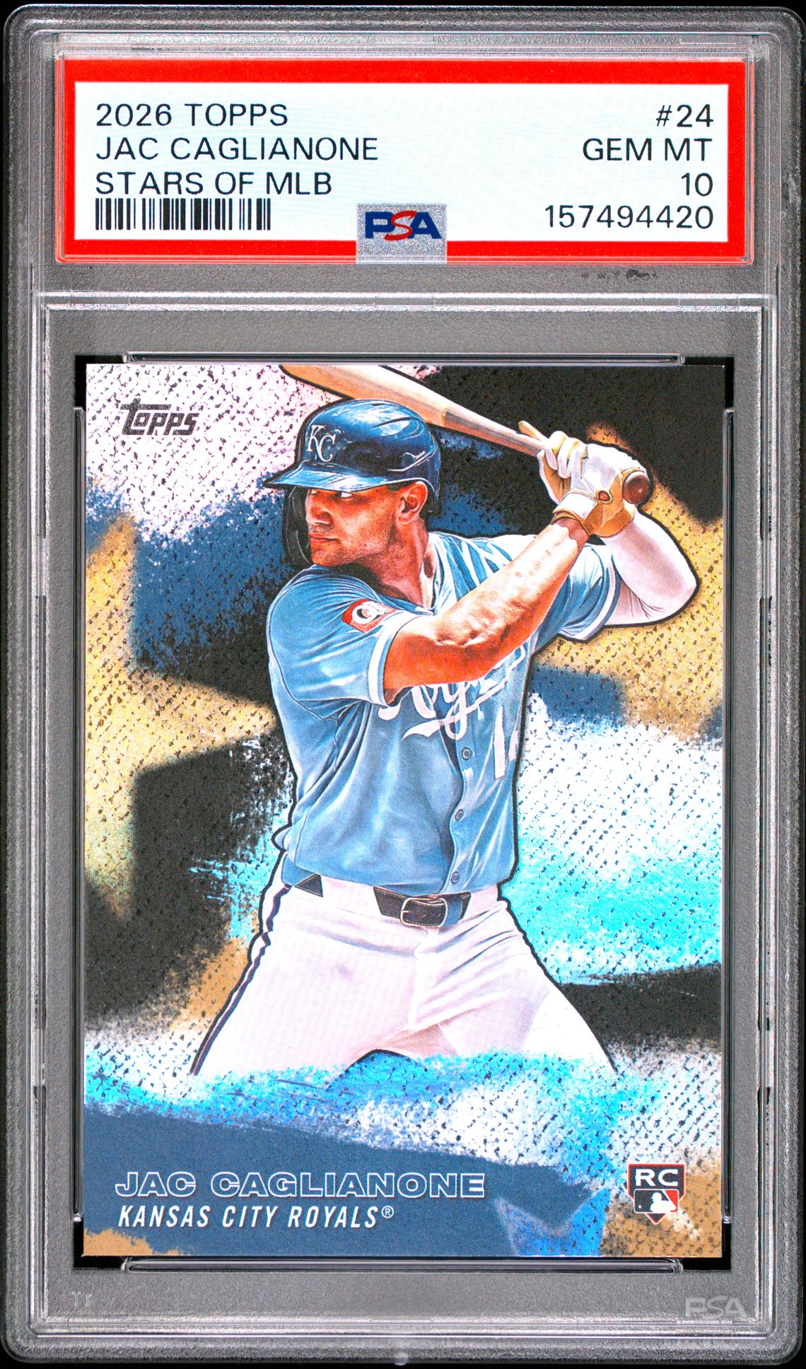 2026 Topps Stars Of Mlb Jac Caglianone #24 Gem Mt 10 front view - PSA graded GEM MT 10