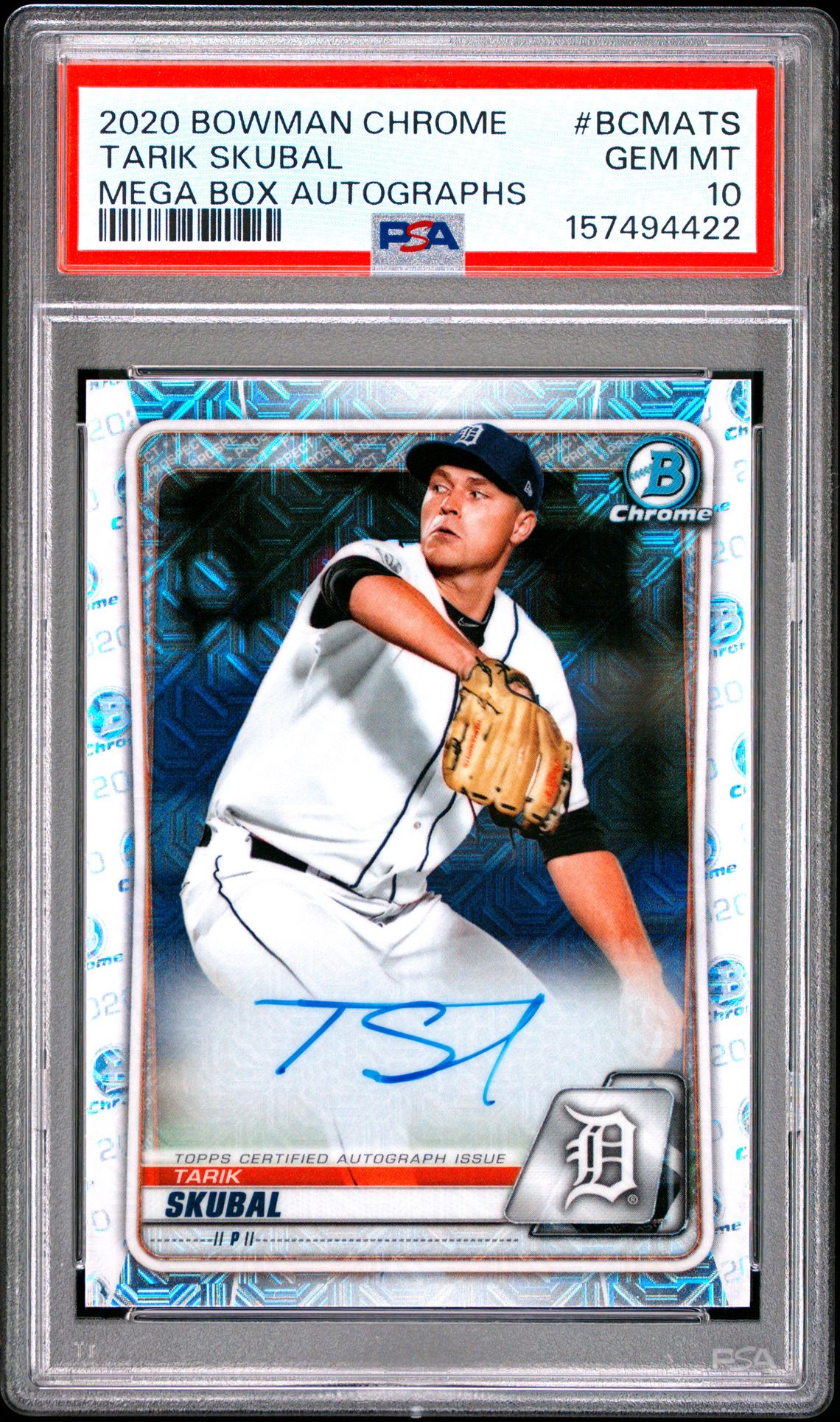 2020 Bowman Chrome Mega Box Autographs Tarik Skubal #Bcmats (Mega Box Autographs) Gem Mt 10 front