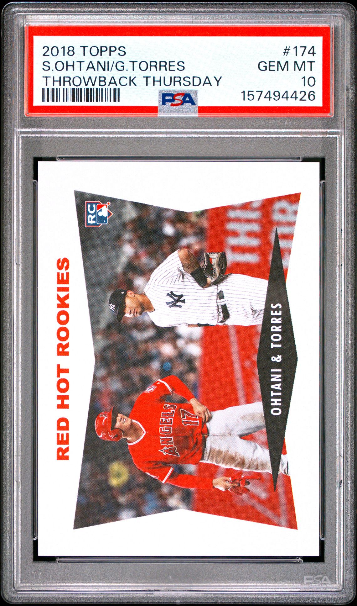 2018 Topps Throwback Thursday S.ohtani/G.torres #174 (Throwback Thursday) Gem Mt 10 front
