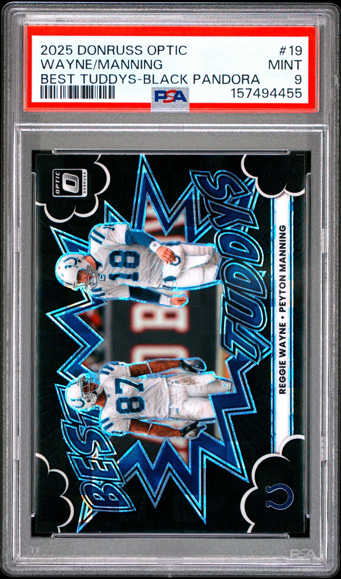 2025 Panini Donruss Optic Best Tuddys Wayne/Manning #19 (Best Tuddys-Black Pandora) Mint 9 front
