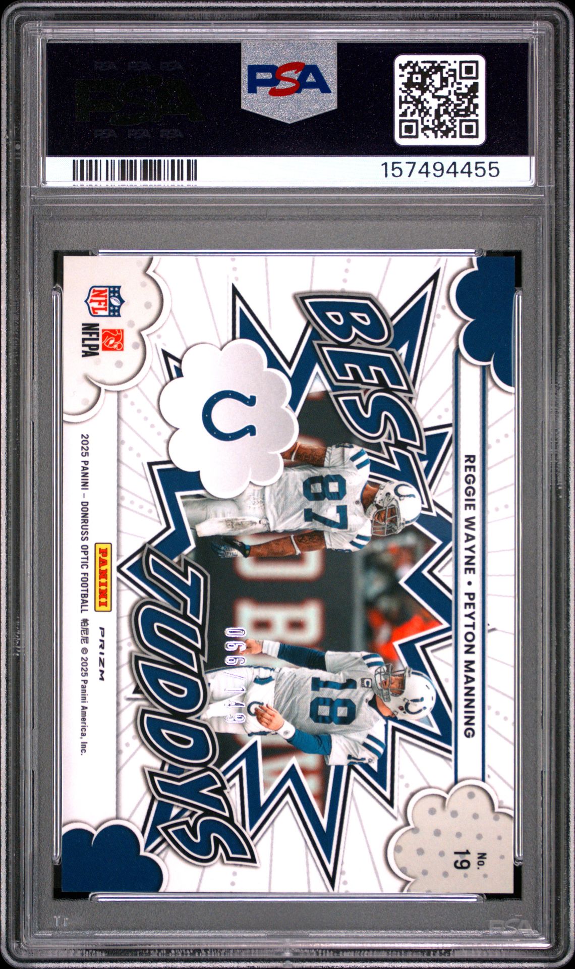 2025 Panini Donruss Optic Best Tuddys Wayne/Manning #19 (Best Tuddys-Black Pandora) Mint 9 back