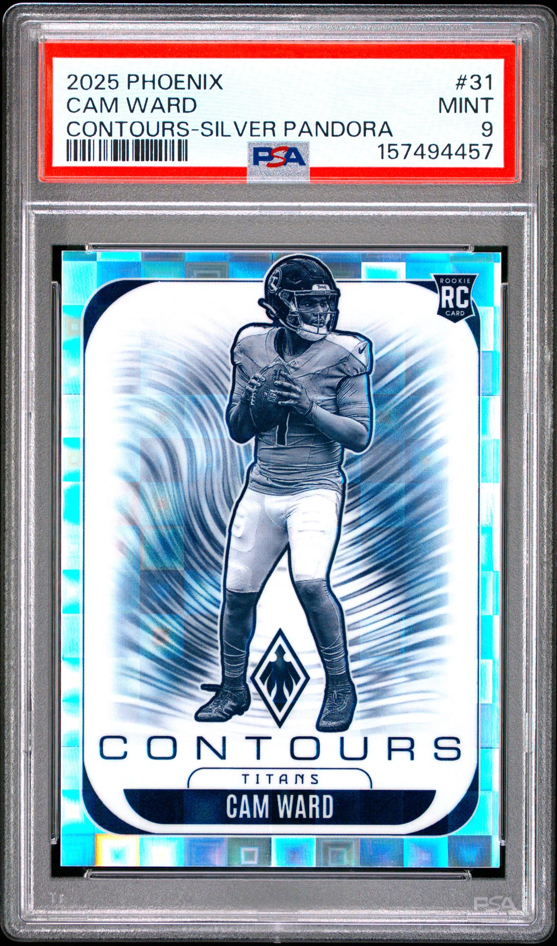 2025 Panini Phoenix Contours Cam Ward #31 (Contours-Silver Pandora) Mint 9 front