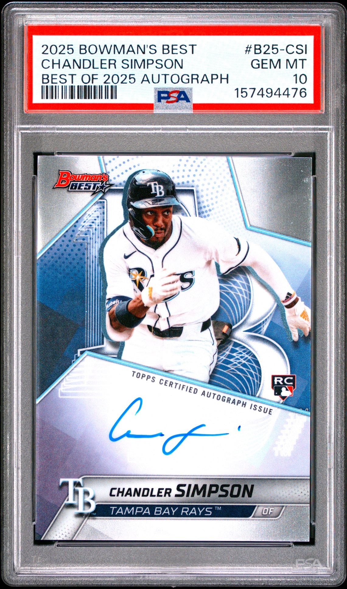 2025 BOWMAN'S BEST BEST OF 2025 AUTOGRAPHS CHANDLER SIMPSON  B25-CSI GEM MT 10 front