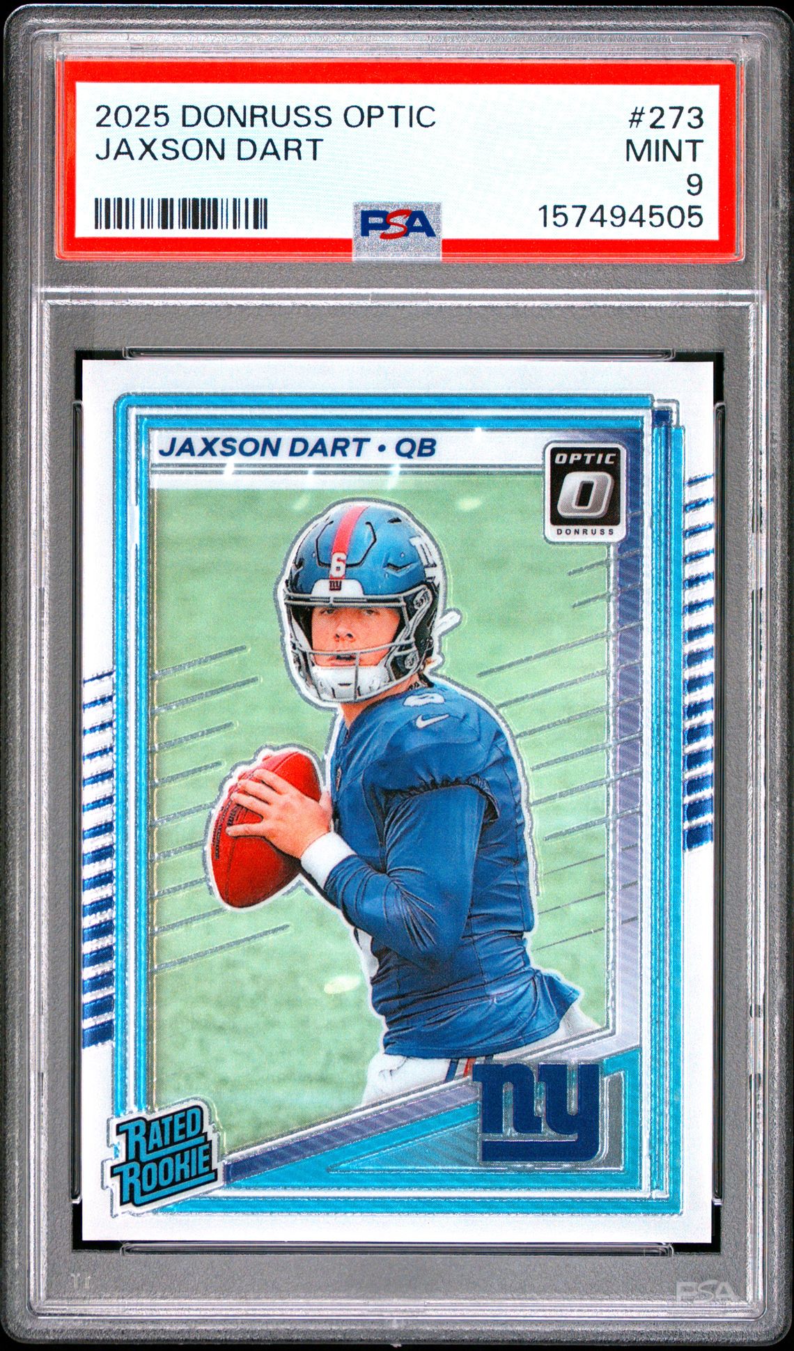 2025 Panini Donruss Optic Jaxson Dart #273 Mint 9 front