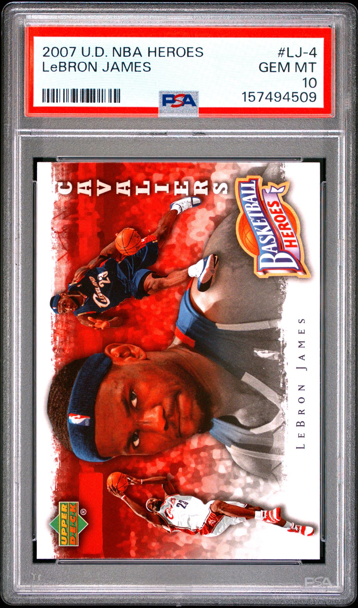 2007 Upper Deck Nba Heroes Lebron James Lebron James #Lj-4 Gem Mt 10 front view - PSA graded GEM MT 10
