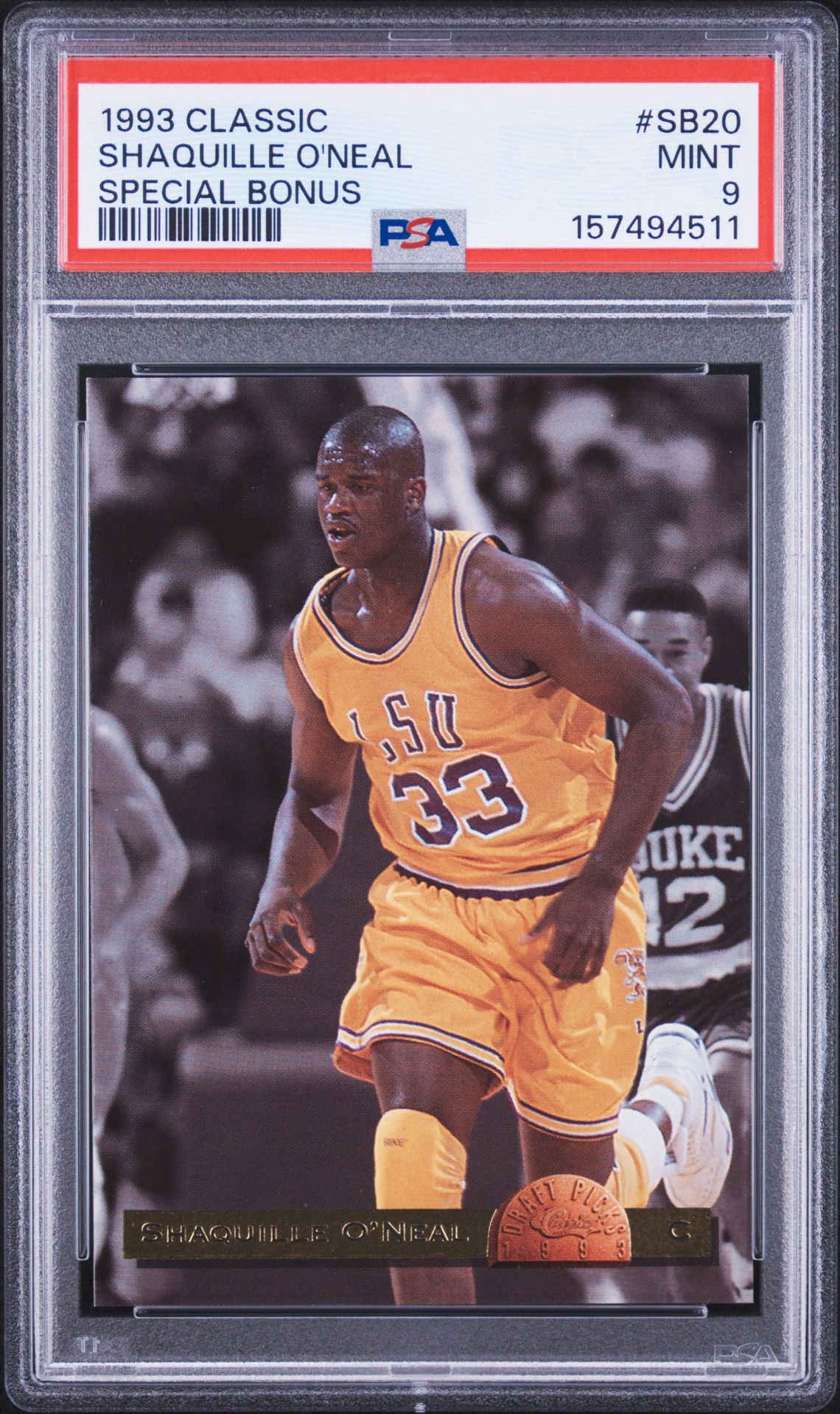 1993 Classic Special Bonus Shaquille O'neal #Sb20 (Special Bonus) Mint 9 front