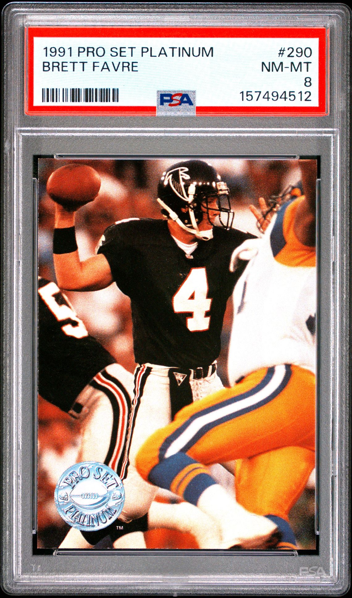 1991 Pro Set Platinum Brett Favre #290 Nm-Mt 8 front