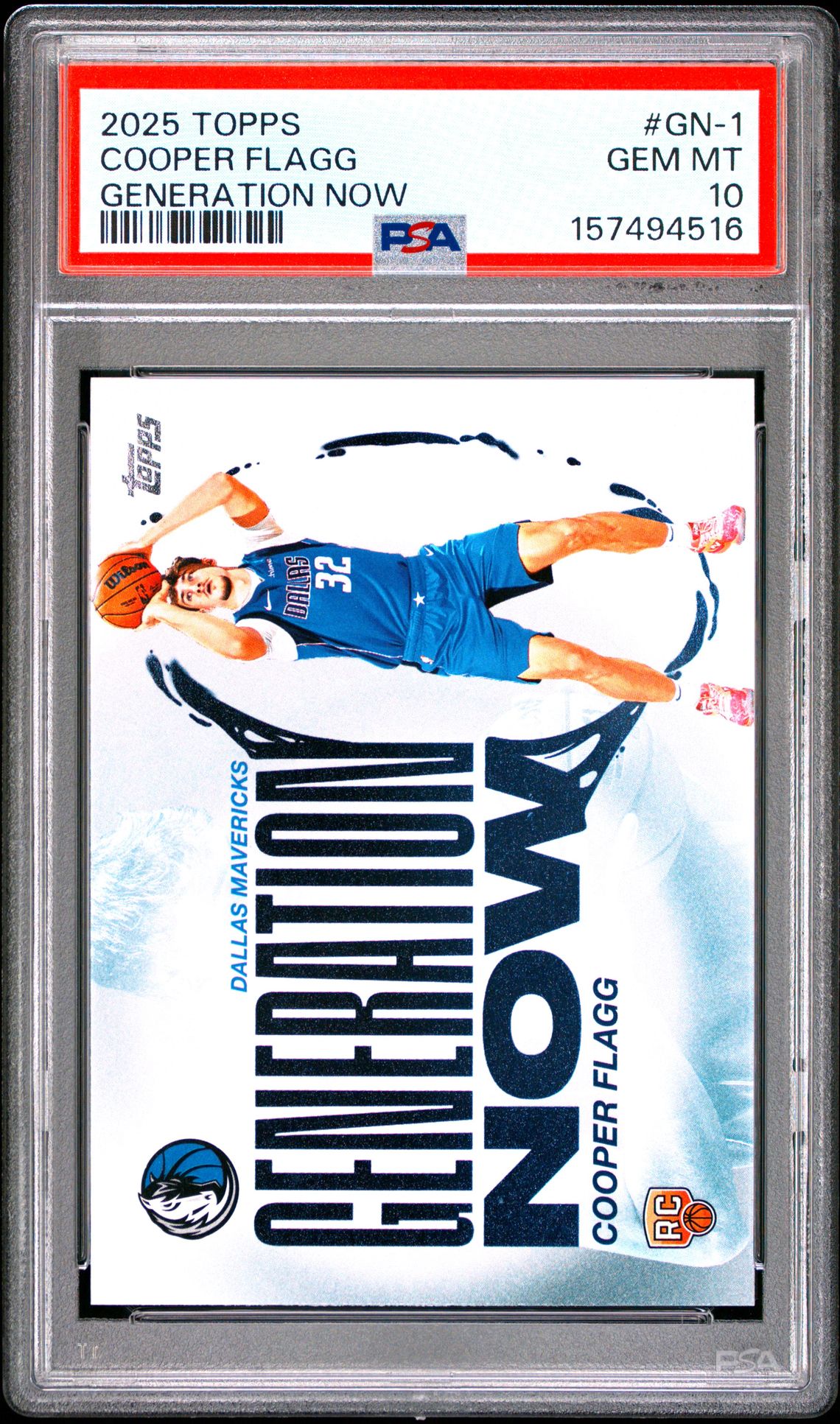 2025 Topps Generation Now Cooper Flagg #Gn-1 Gem Mt 10 front view - PSA graded GEM MT 10