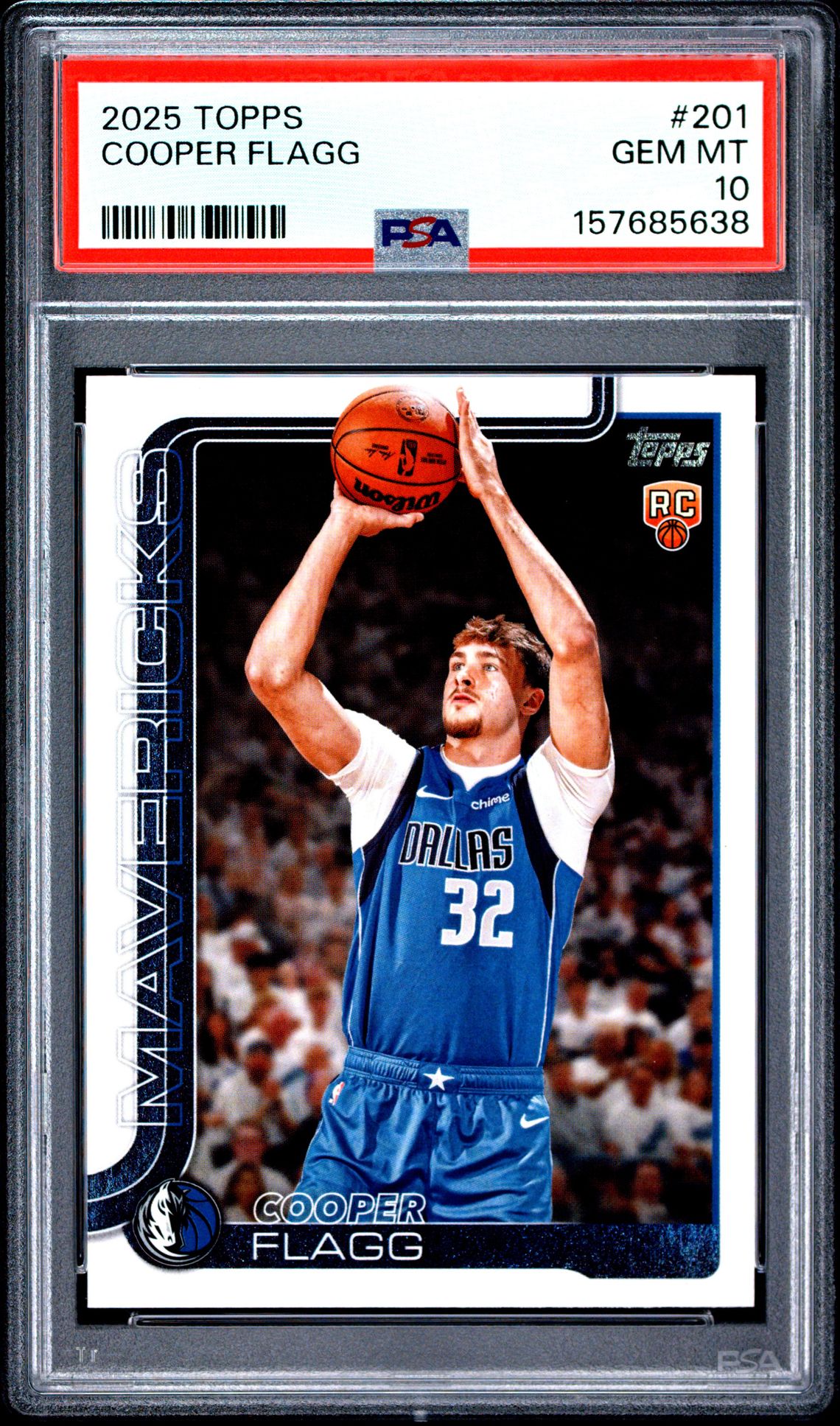 2025 Topps Cooper Flagg #201 Gem Mt 10 front view - PSA graded GEM MT 10