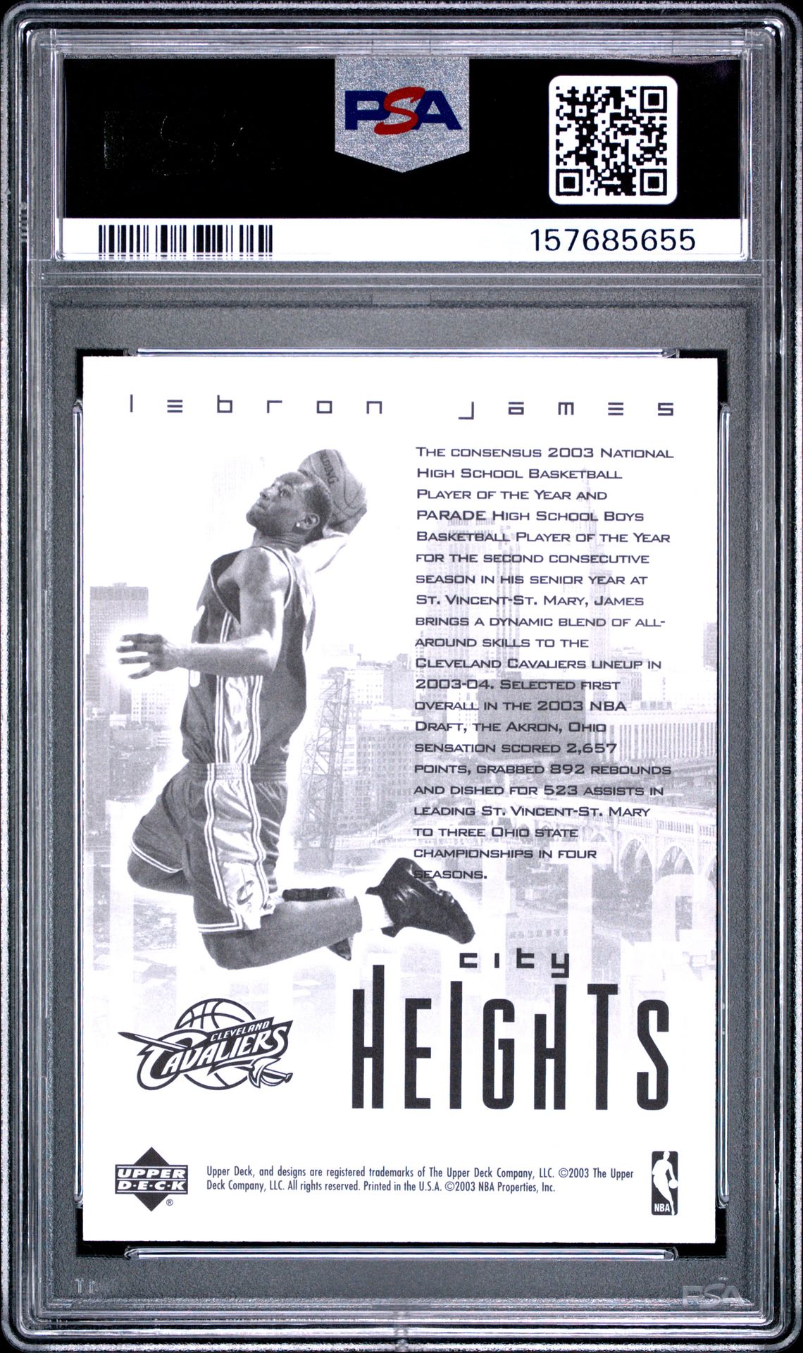 2003 Upper Deck Redemption Special Lebron James (Redemption Special) Nm-Mt 8 back