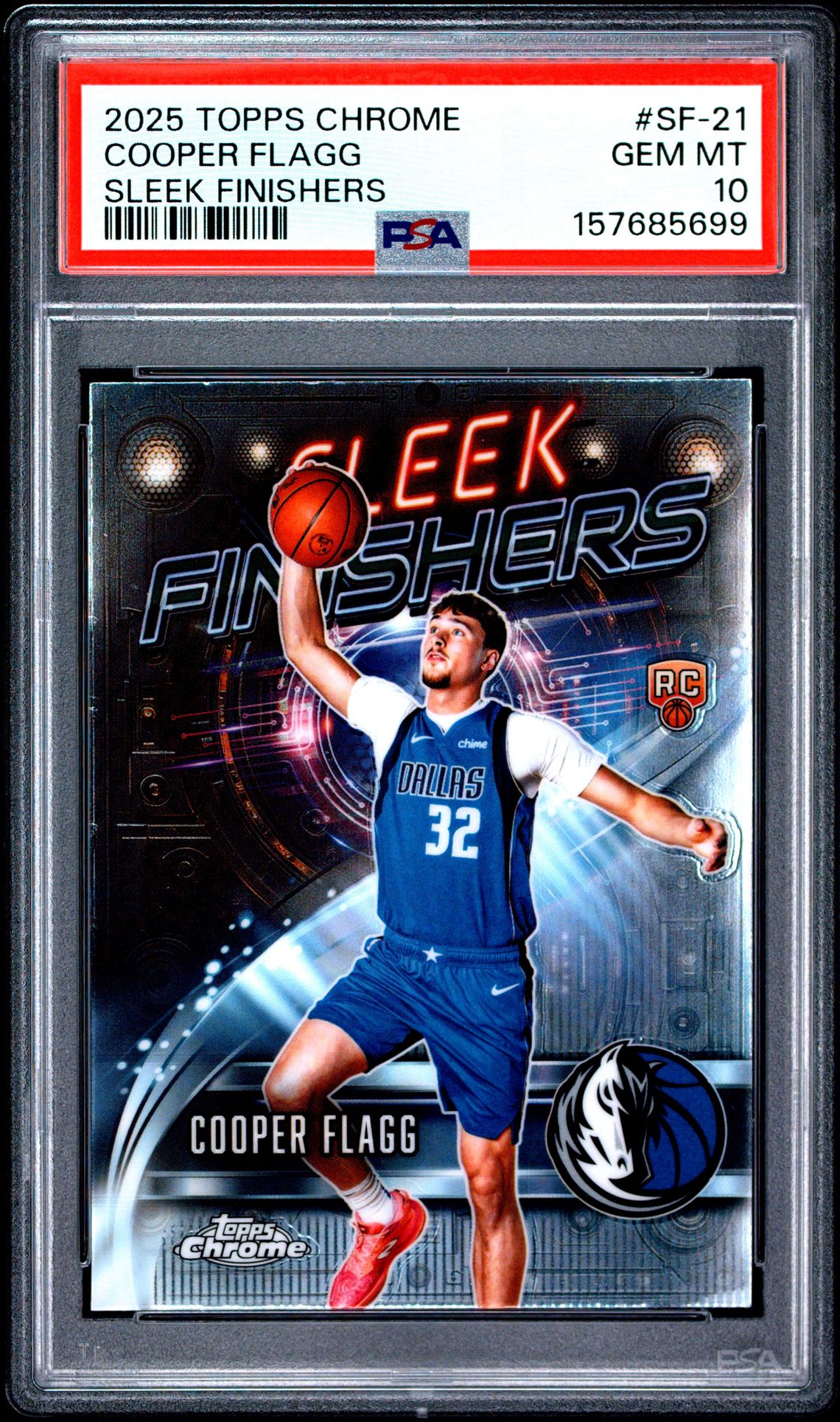 2025 Topps Chrome Sleek Finishers Cooper Flagg #Sf-21 Gem Mt 10 front