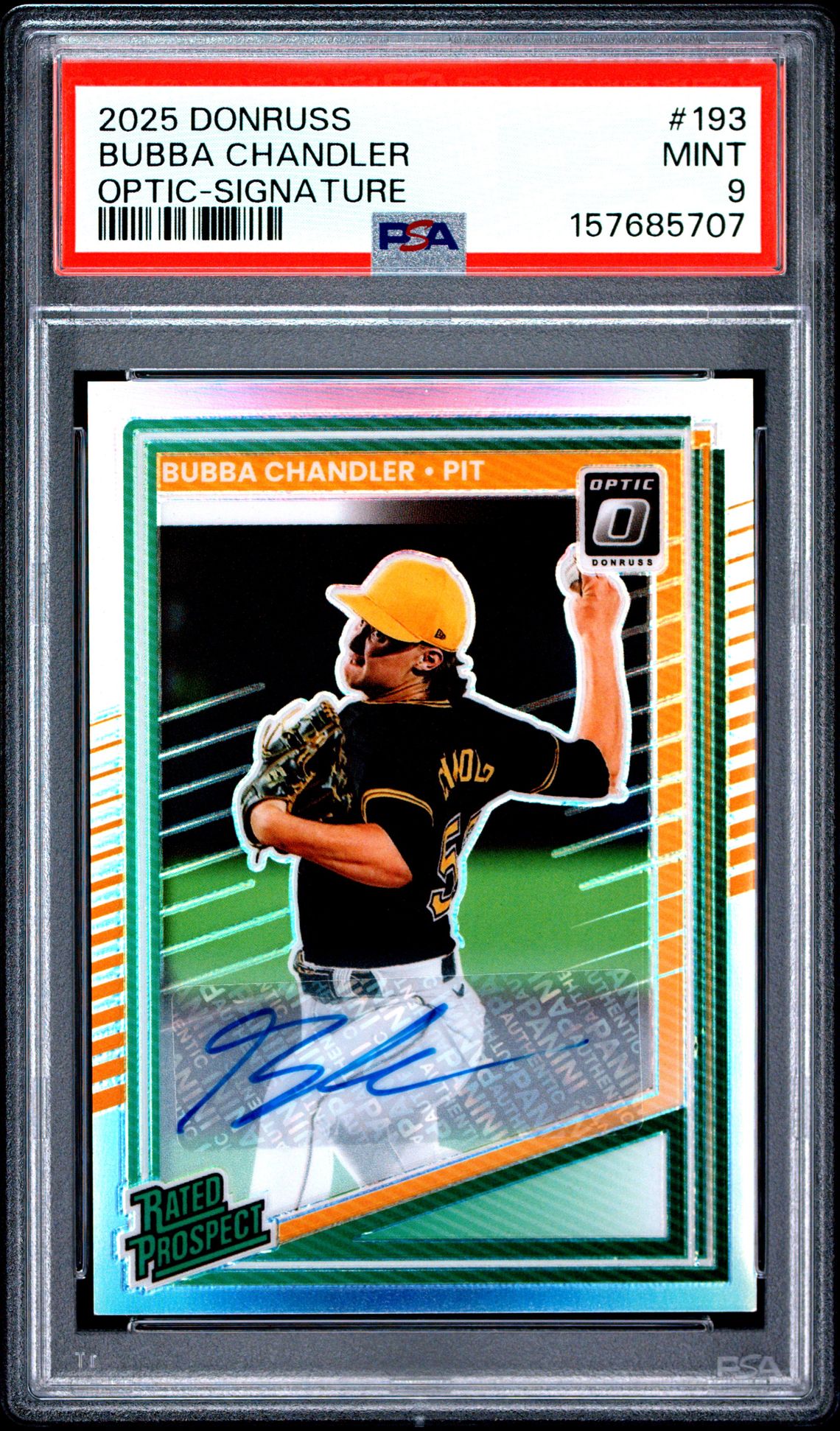 2025 Panini Donruss Bubba Chandler #193 (Optic-Signature) Mint 9 front