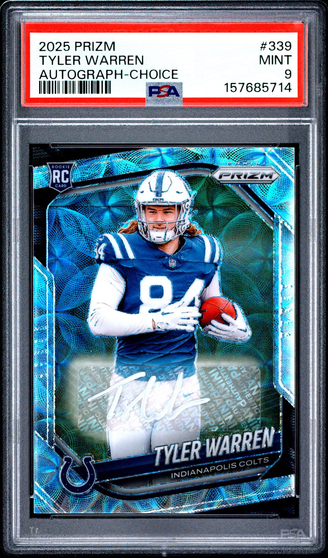 2025 Panini Prizm Tyler Warren #339 (Autograph-Choice) Mint 9 front