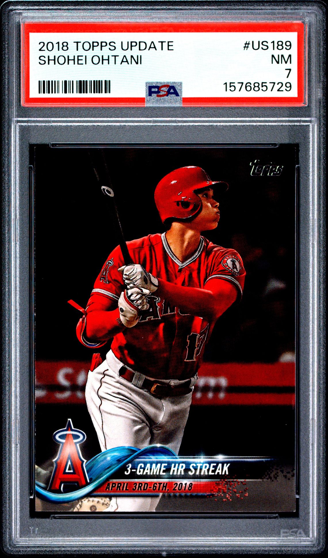 2018 Topps Update Shohei Ohtani #Us189 Nm 7 front