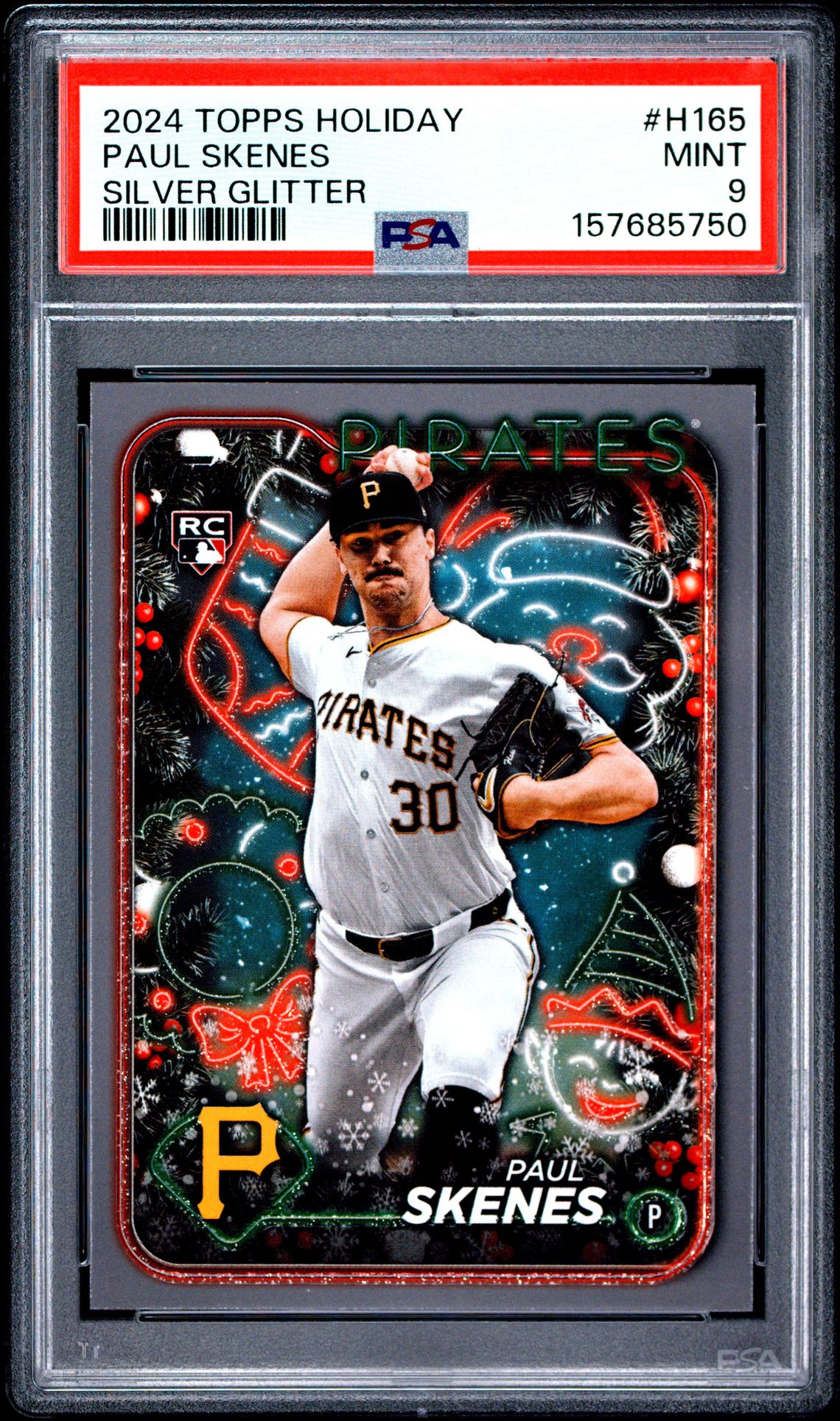 2024 Topps Holiday Paul Skenes #H165 (Silver Glitter) Mint 9 front