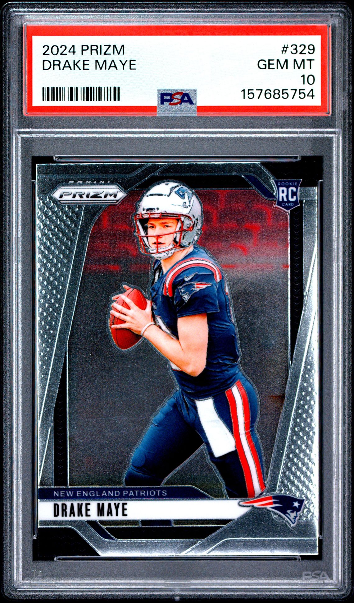 2024 Panini Prizm Drake Maye #329 Gem Mt 10 front