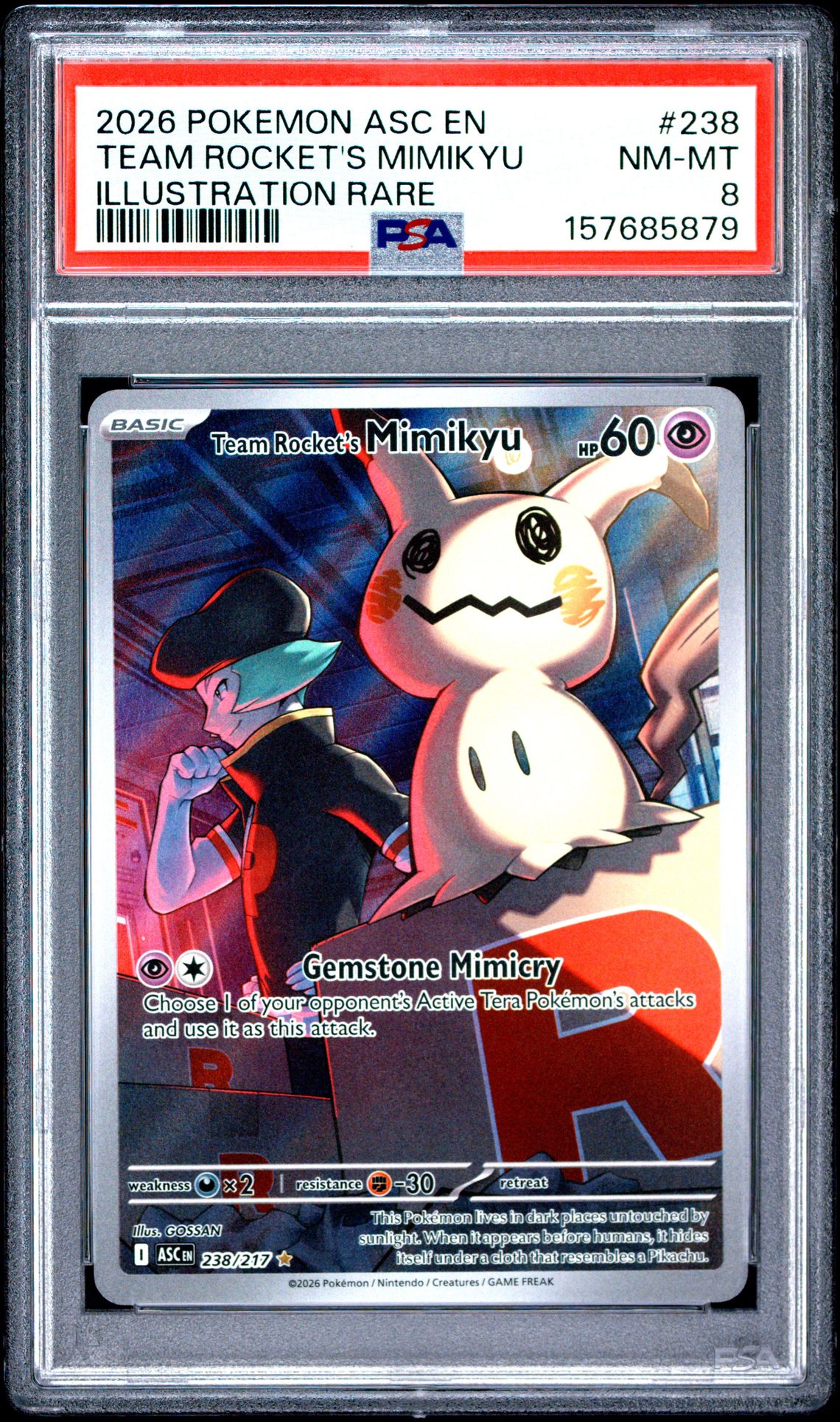 2026 Pokemon Asc En-Ascended Heroes Team Rocket's Mimikyu #238 (Illustration Rare) Nm-Mt 8 front
