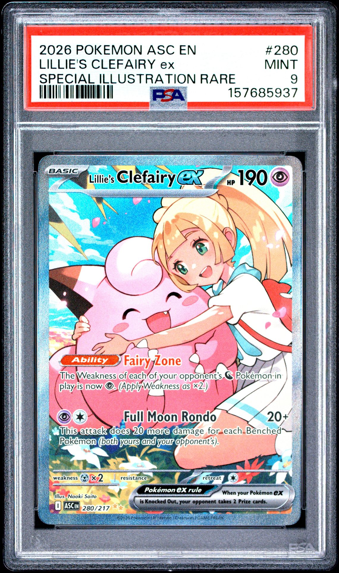 2026 Pokemon Asc En-Ascended Heroes Lillie's Clefairy Ex #280 (Special Illustration Rare) Mint 9 front