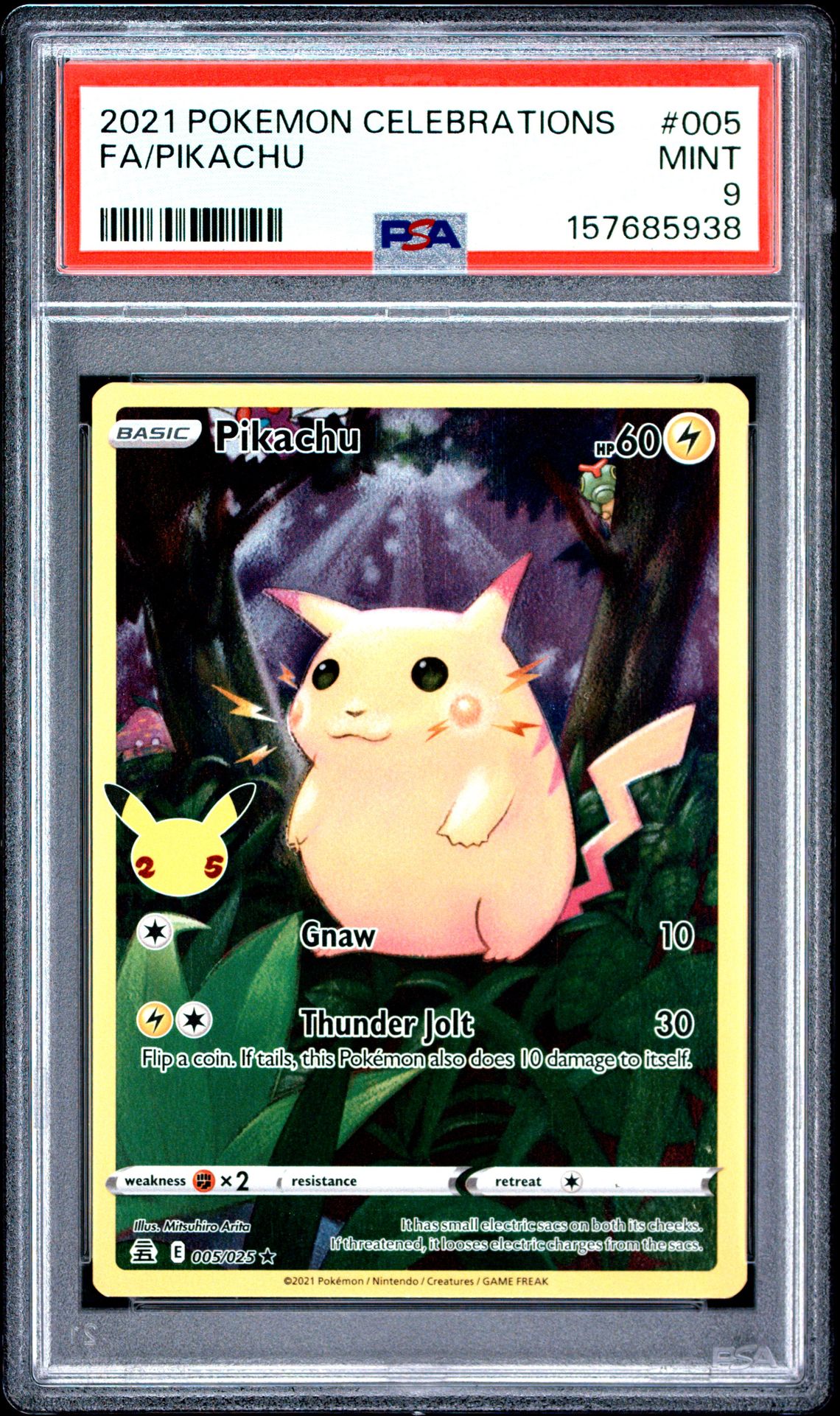 2021 Pokemon Celebrations Fa/Pikachu #005 Mint 9 front