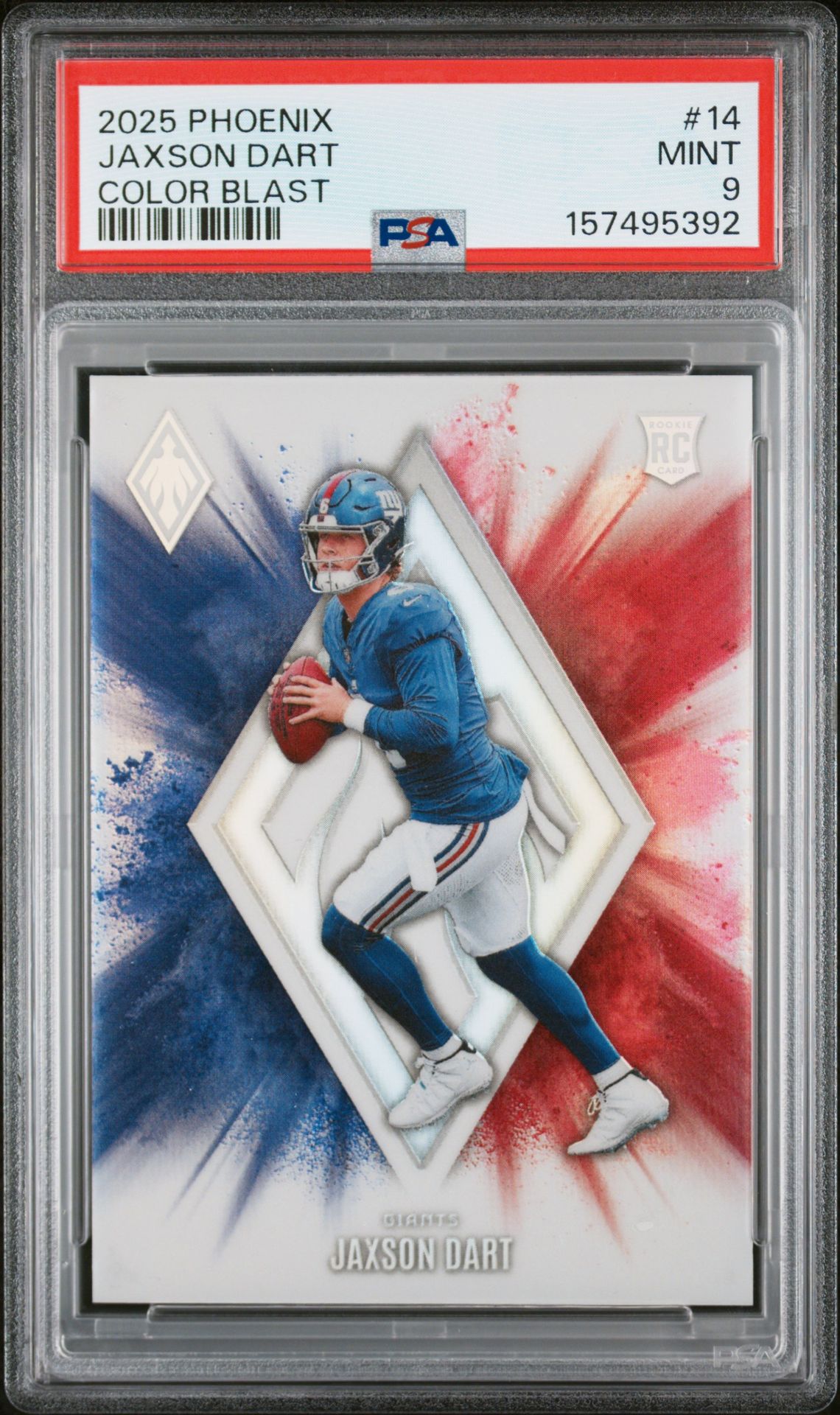 2025 Panini Phoenix Color Blast Jaxson Dart #14 Mint 9 front