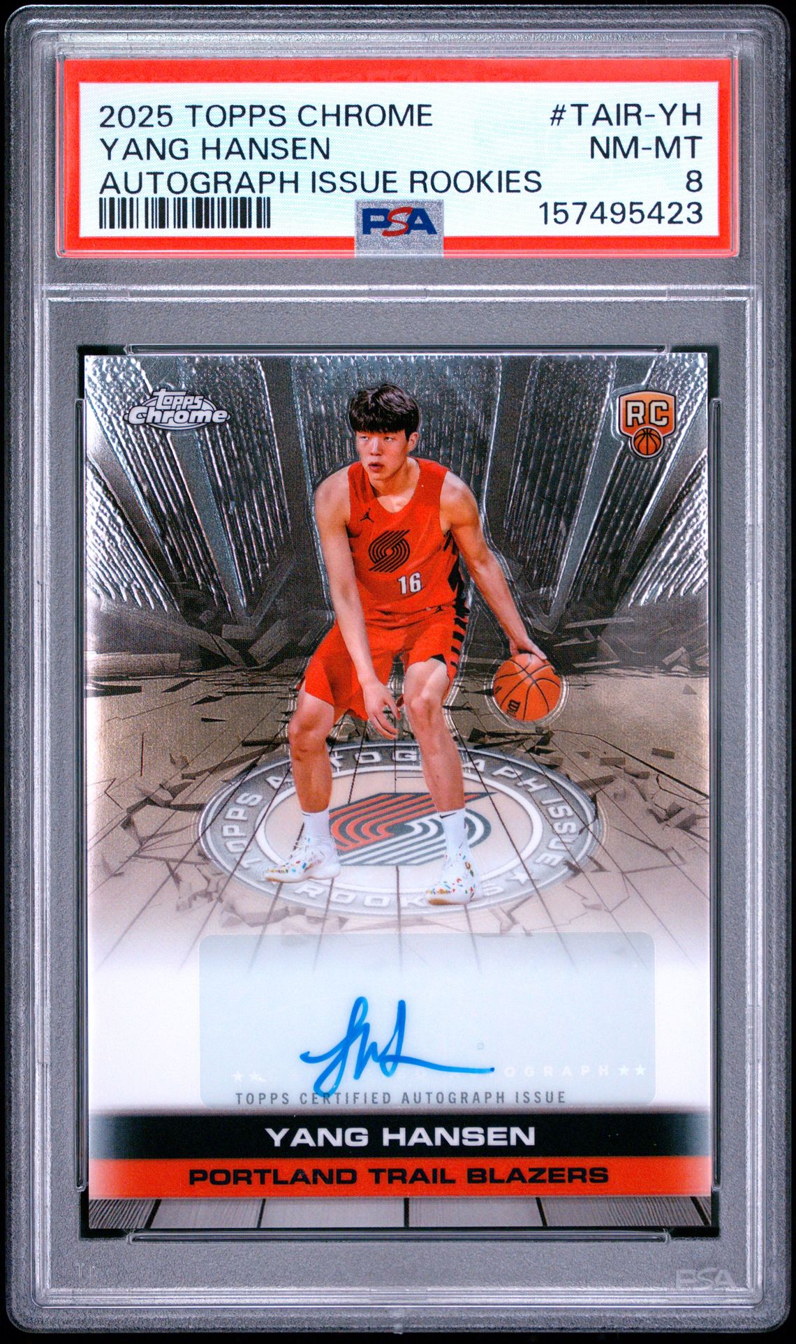 2025 Topps Chrome Autograph Issue Rookies Yang Hansen #Tair-Yh Nm-Mt 8 front