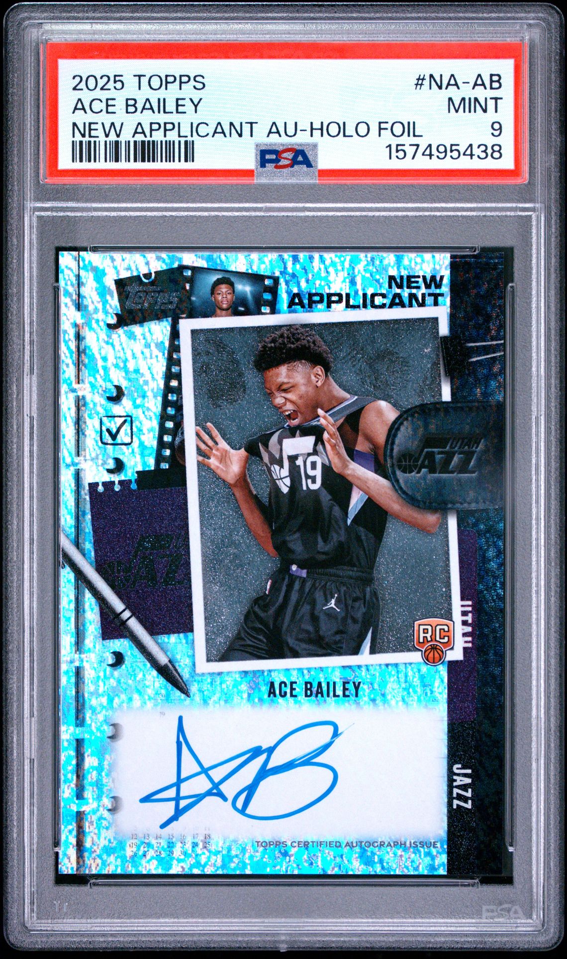 2025 Topps New Applicant Autographs Ace Bailey #Na-Ab (New Applicant Au-Holo Foil) Mint 9 front