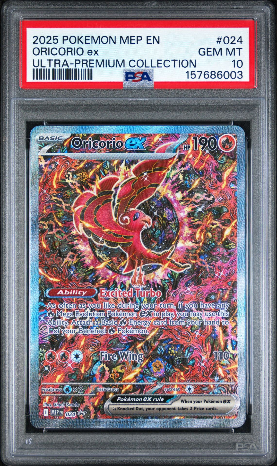 2025 Pokemon Mep En-Me Black Star Promo Oricorio Ex #024 (Ultra-Premium Collection) Gem Mt 10 front
