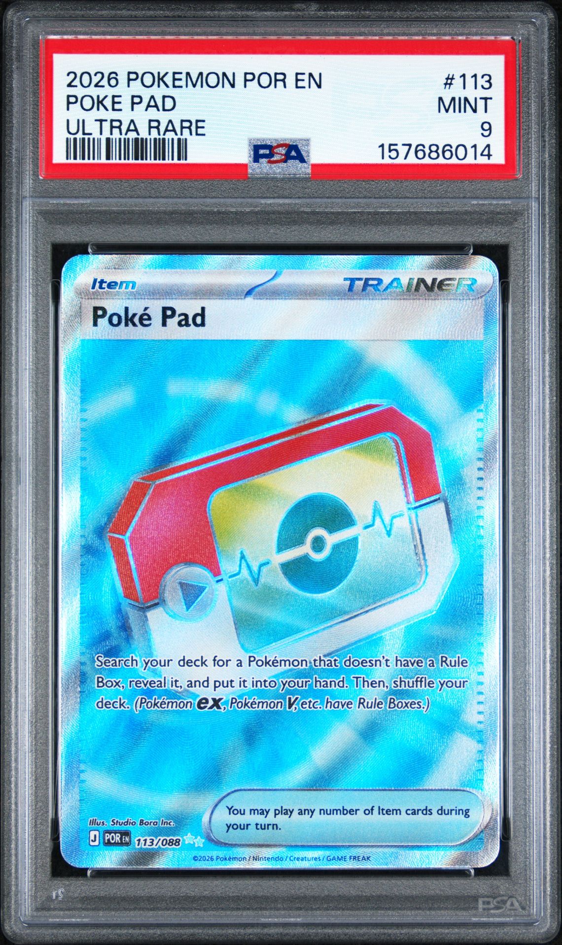 2026 Pokemon Por En-Perfect Order Poke Pad #113 (Ultra Rare) Mint 9 front
