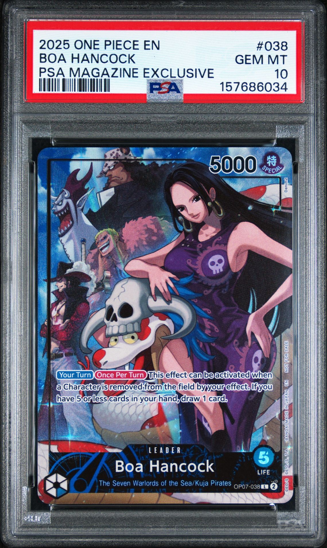 2025 One Piece Promos Boa Hancock #038 (Psa Magazine Exclusive) Gem Mt 10 front view - PSA graded GEM MT 10