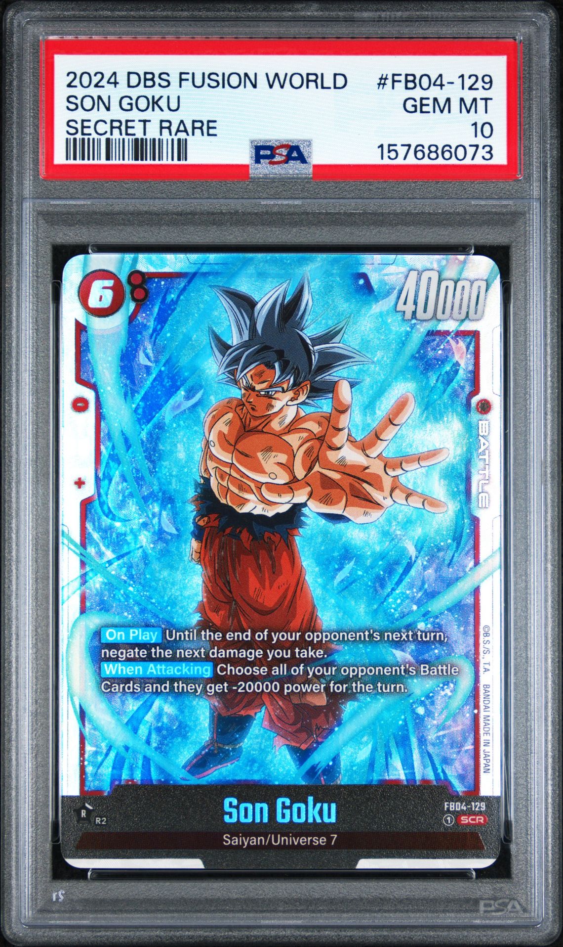2024 Dragon Ball Super Card Game Fusion World Ultra Limit Son Goku #Fb04-129 (Secret Rare) Gem Mt 10 front