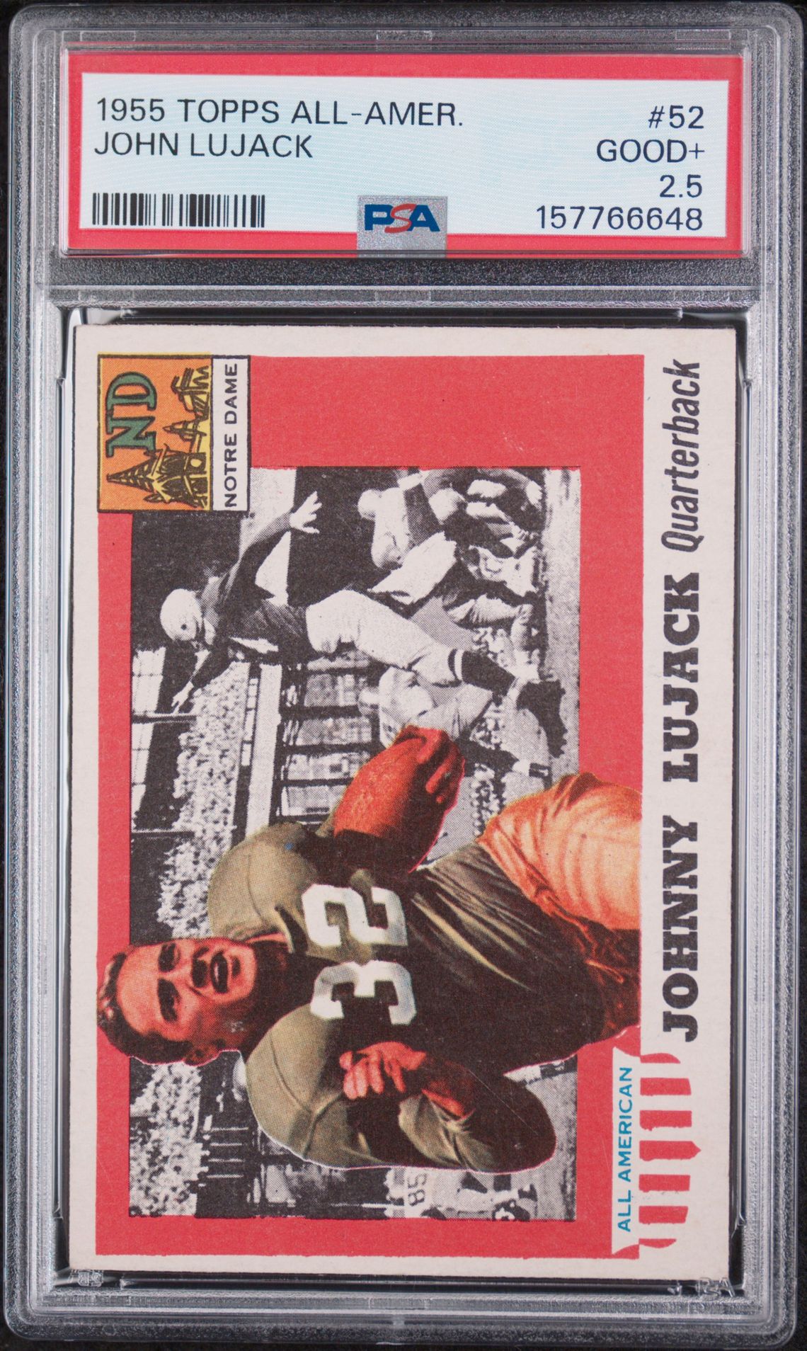 1955 Topps All-Amer. John Lujack #52 Good+ 2.5 front