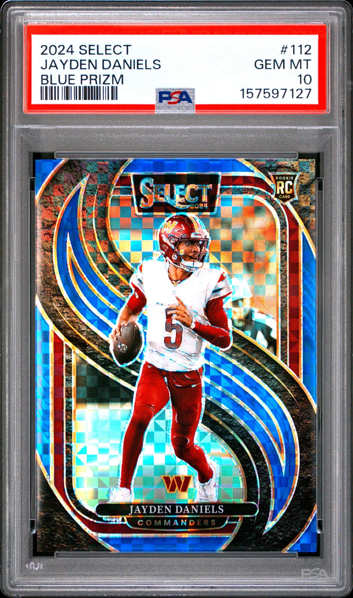2024 PANINI SELECT JAYDEN DANIELS BLUE PRIZM 112 GEM MT 10 front